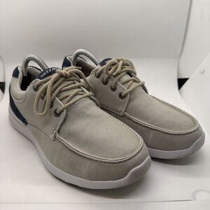 Size 8.5 Skechers Relaxed Fit Elent Arven Men's Boat Shoes Beige 65494